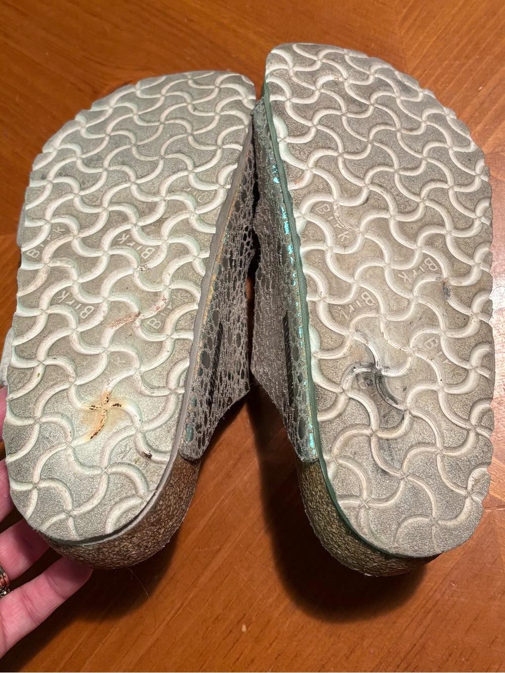 Birkenstock Arizona Sandals Metallic Slides - Picture 10 of 12